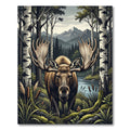 Majestic Moose Forest Landscape Rug