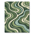 Abstract Sage Green Flowing River Waves Rug
