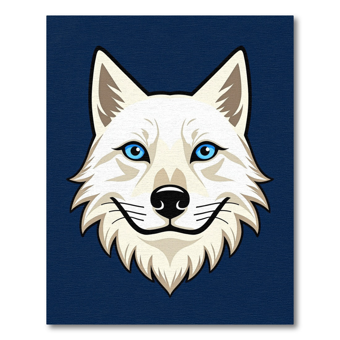 White Wolf Blue Eyes Graphic Rug