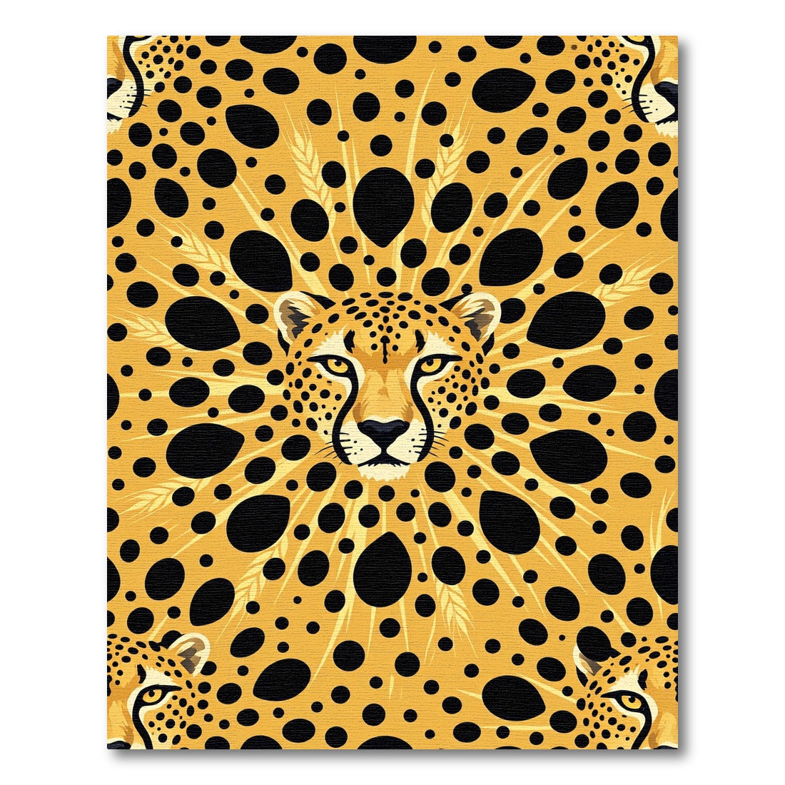 Bold Golden Cheetah Radial Abstract Rug