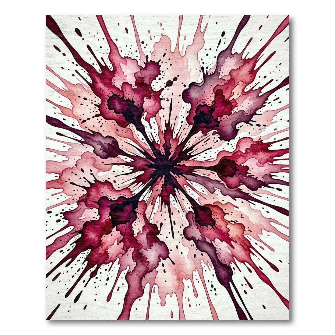 Crimson Ink Splatter Explosion Rug