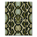 Olive Green Reptile Scale Serpent Rug