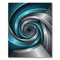 Modern Teal and Silver Infinitum Swirl Rug