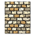 Rustic Earthy Tone Weathered Brick Slab Rug