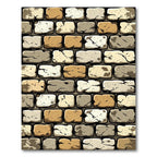 Rustic Earthy Tone Weathered Brick Slab Rug
