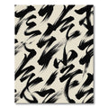 Bold Black Abstract Brushstroke Ink Rug