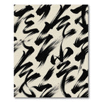 Bold Black Abstract Brushstroke Ink Rug