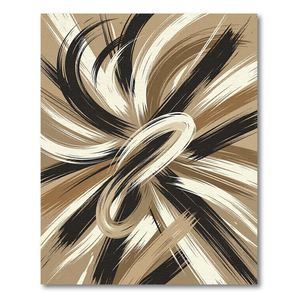 Earthy Swirls Brushstroke Abstraction Rug