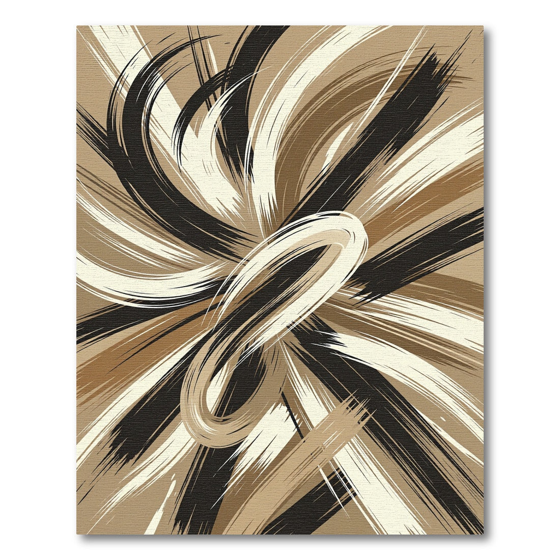 Earthy Swirls Brushstroke Abstraction Rug