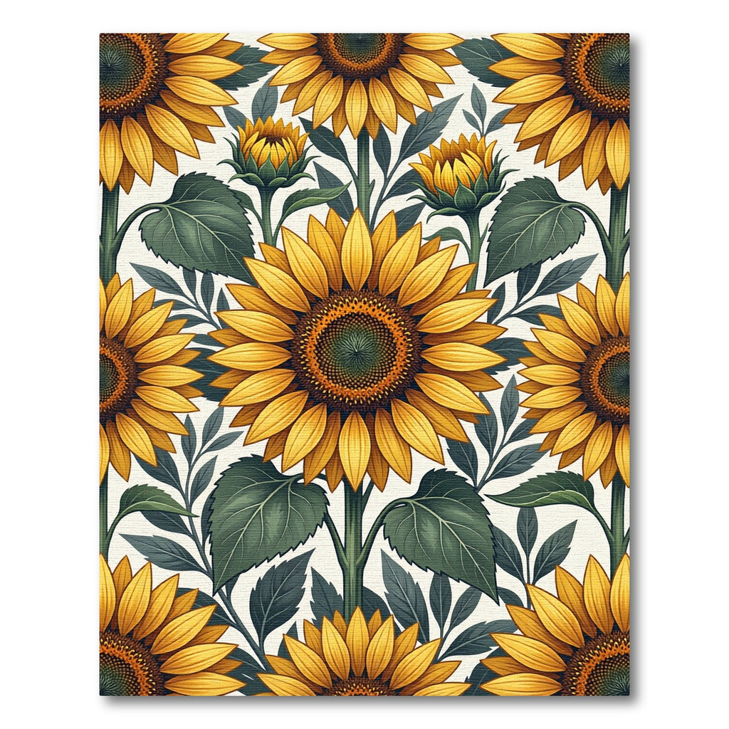 Vibrant Golden Sunflower Meadow Floral Rug