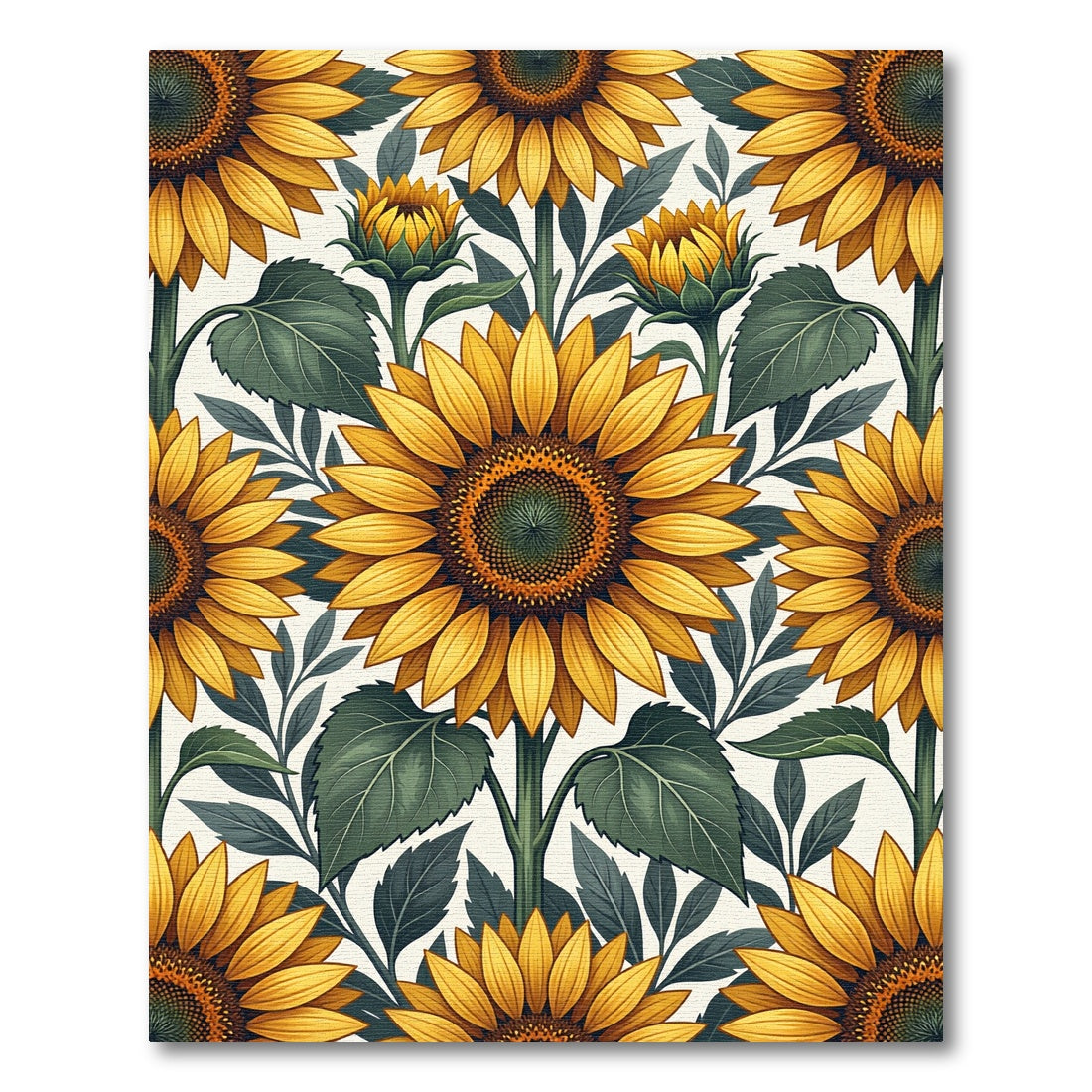 Vibrant Golden Sunflower Meadow Floral Rug