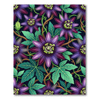 Deep Purple Passion Flower Garden Rug