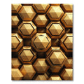Luxurious Metallic Gold Geometric Hexagon Rug