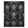 Gothic Arch Charcoal Silver Cathedral Rug