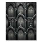 Gothic Arch Charcoal Silver Cathedral Rug