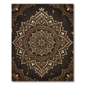 Earthy Bronze Ornate Floral Mandala Rug