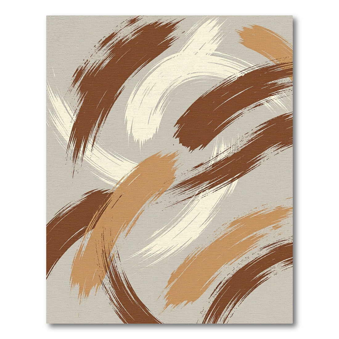Abstract Earthy Tone Brush Stroke Rug