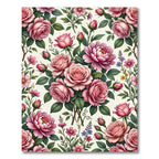 Romantic Pink Rose Floral Bouquet Rug