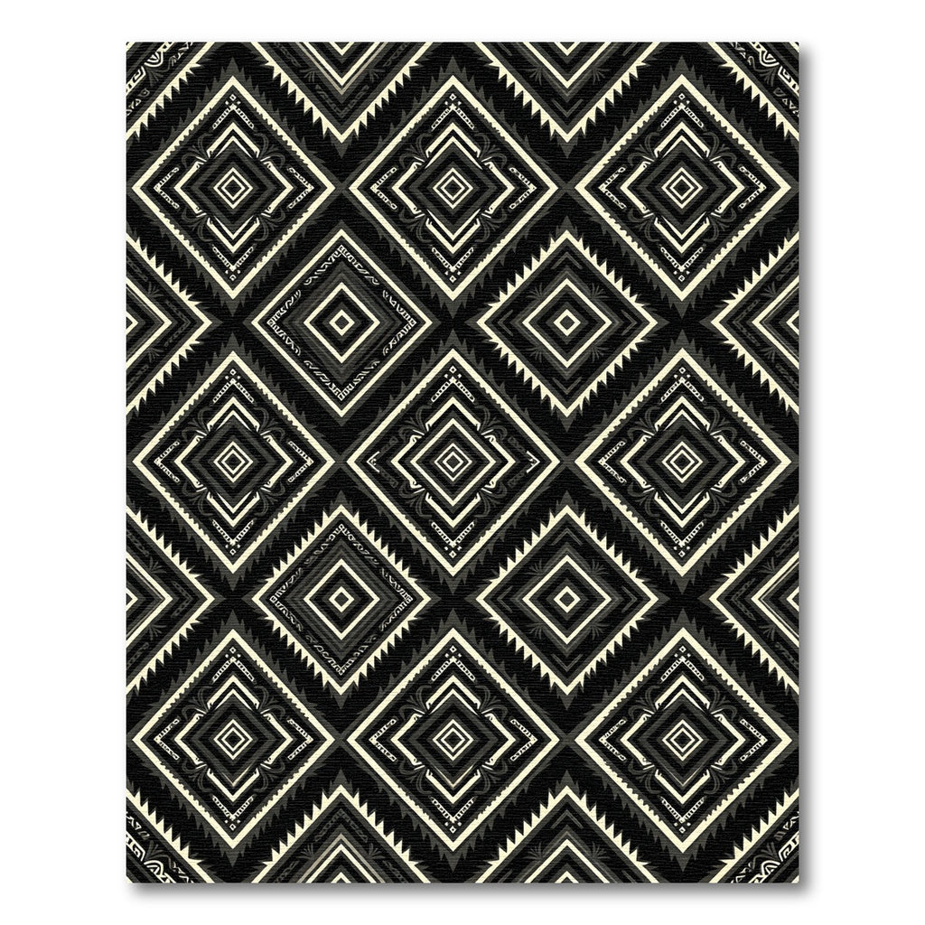 Monochromatic Geometric Diamond Boho Art Rug