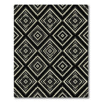 Monochromatic Geometric Diamond Boho Art Rug