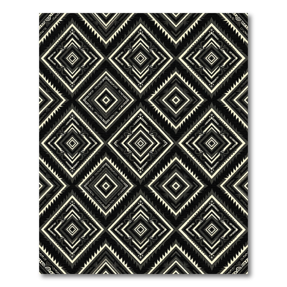 Monochromatic Geometric Diamond Boho Art Rug