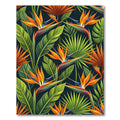 Vibrant Orange Bird of Paradise Foliage Rug