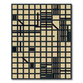 Geometric Grid Black Beige Abstracts Rug