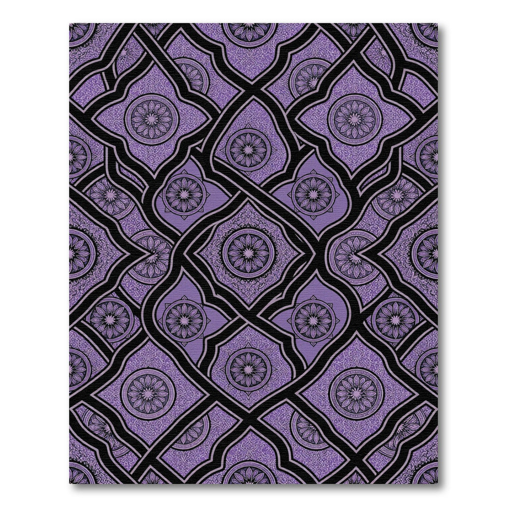 Ornate Lavender Lattice Floral Damask Rug