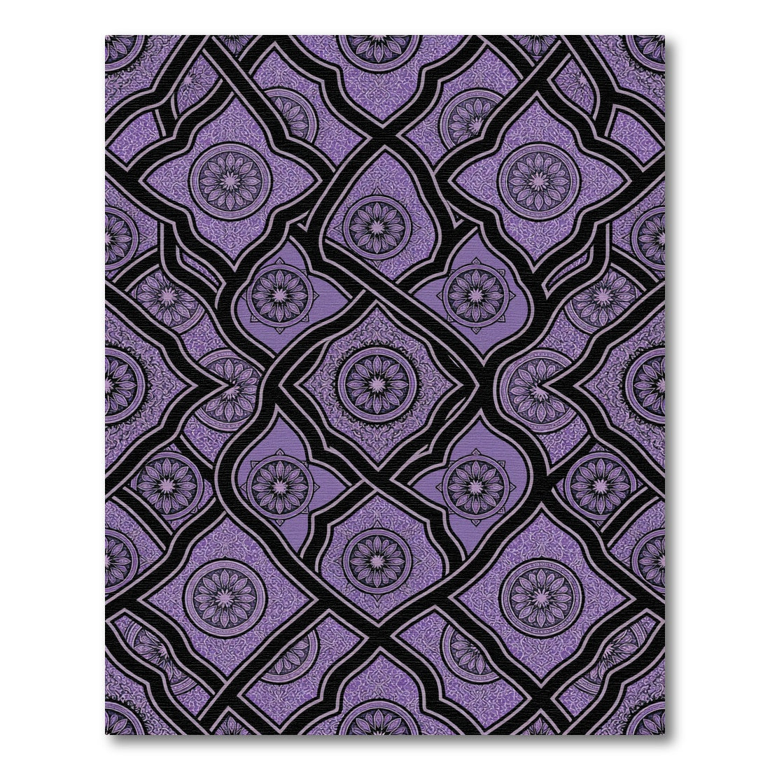 Ornate Lavender Lattice Floral Damask Rug