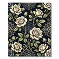 Elegant Cream Rose Botanical Damask Rug