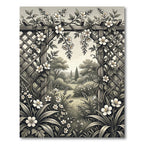 Vintage Garden Lattice White Blossom Rug