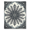 Sophisticated Slate Gray Floral Damask Rug
