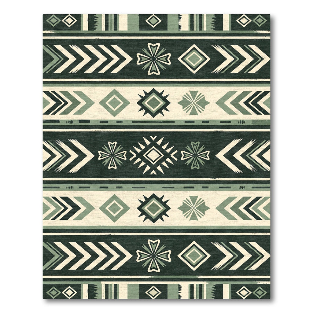 Sage Green Geometric Tribal Chevron Rug
