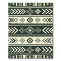 Sage Green Geometric Tribal Chevron Rug