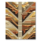 Geometric Terracotta Staircase Ascent Rug