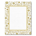 Golden Snowflake Swirl Frame Rug