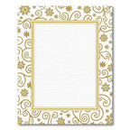 Golden Snowflake Swirl Frame Rug