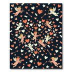 Playful Cupid Hearts and Stars Compositions Rug