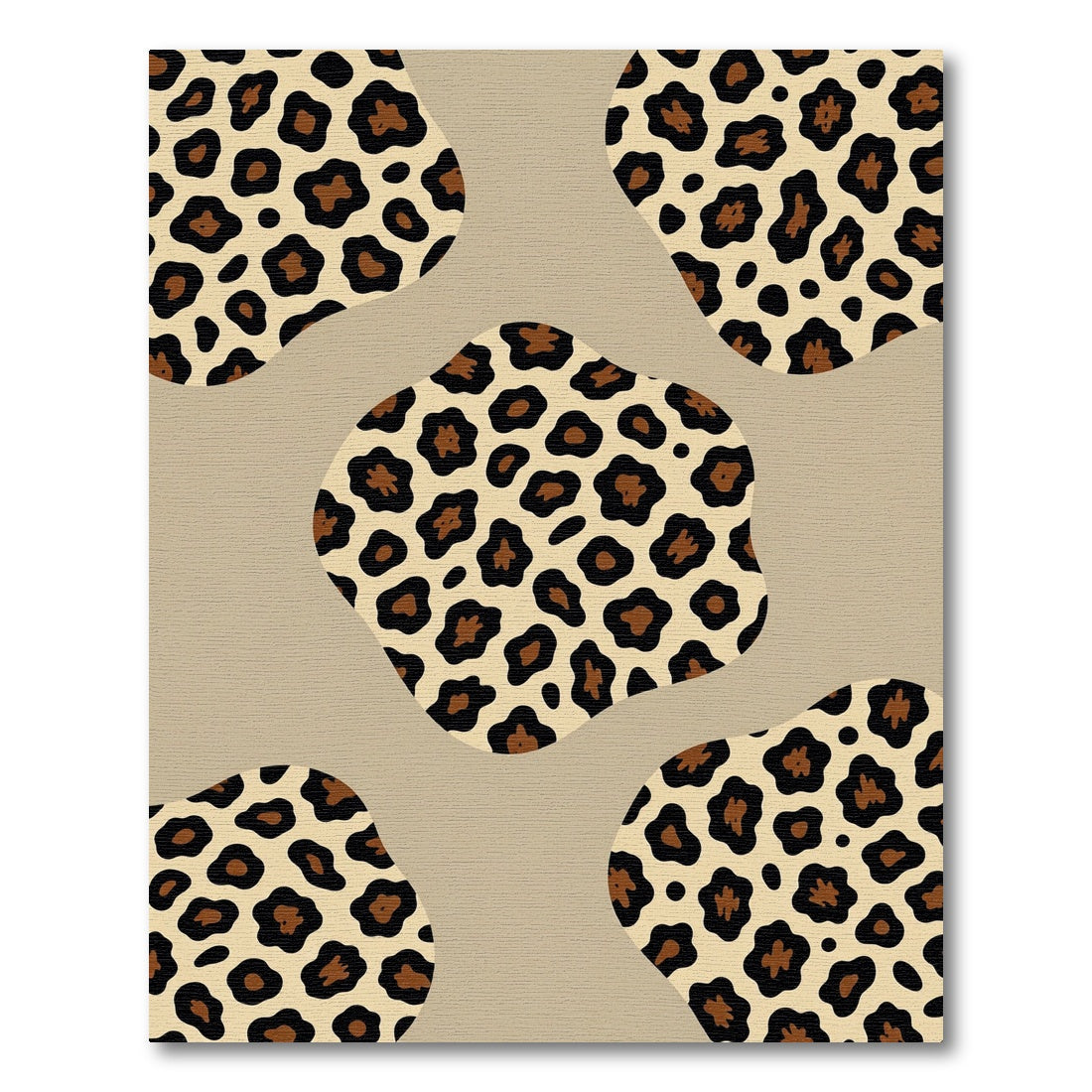 Tawny Brown Leopard Spots Collage Rug