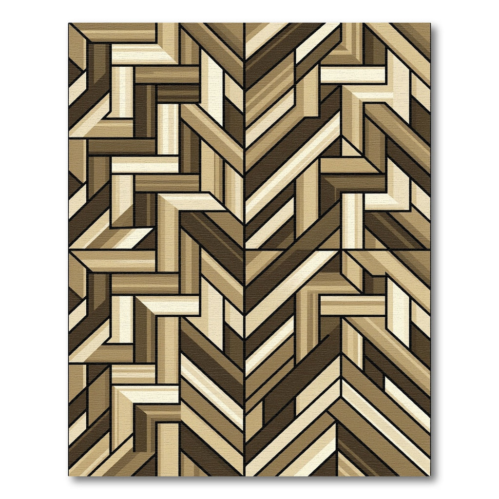 Mid-Century Modern Earth Tone Chevron Rug