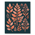 Coral Leaf Botanical Arrangement Rug