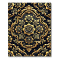 Gilded Black Rose Baroque Medallion Rug