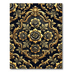 Gilded Black Rose Baroque Medallion Rug
