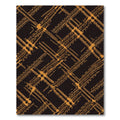 Golden Abstract Herringbone Plaid Grid Rug