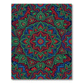 Vibrant Red and Blue Floral Mandala Rug