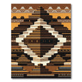 Abstract Terracotta Step Pyramid Geometric Art Rug