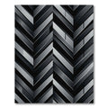 Monochromatic Herringbone Geometric Blocks Rug