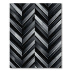 Monochromatic Herringbone Geometric Blocks Rug