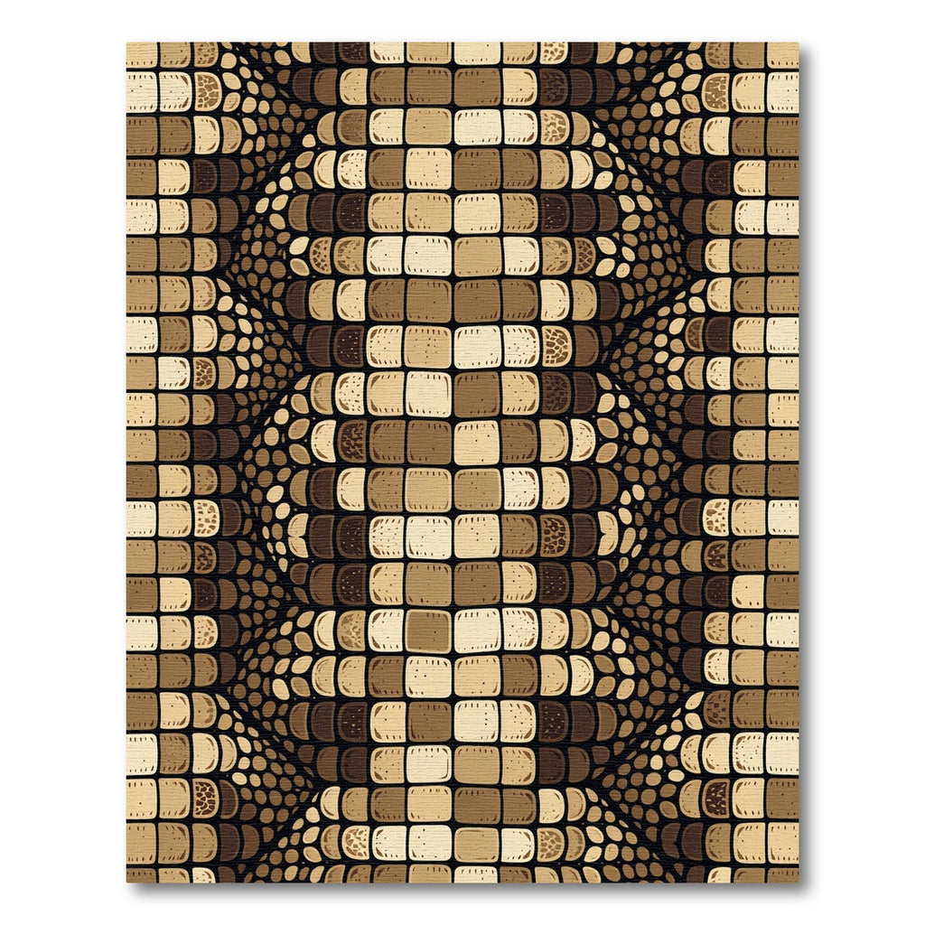 Tan Reptile Scale Geometric Texture Rug