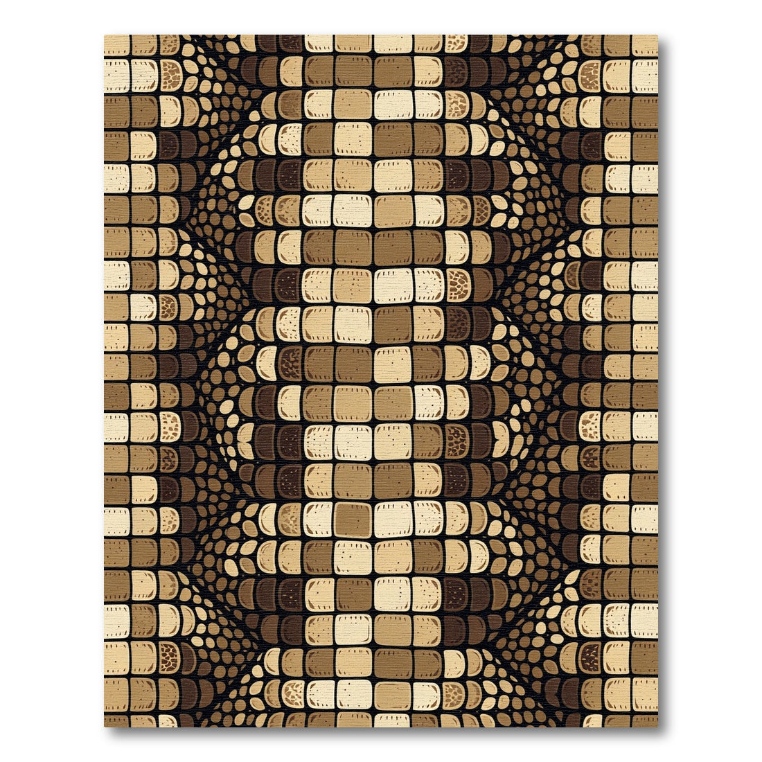 Tan Reptile Scale Geometric Texture Rug